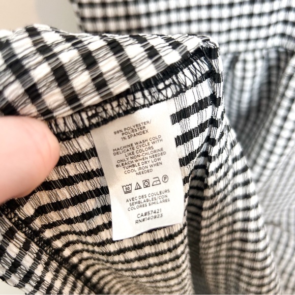 Ann Taylor LOFT Classic Black White Plaid Babydoll Mini Dress Petite Small‎ - Picture 7 of 8